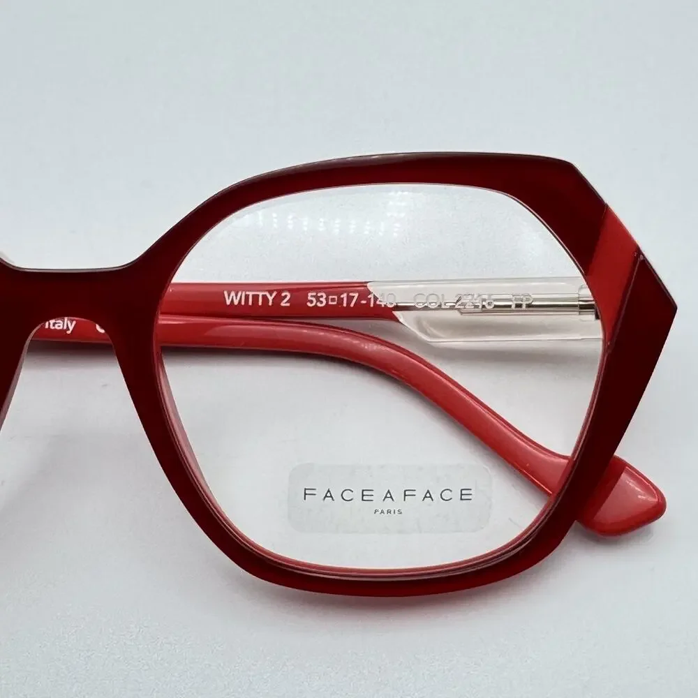 Face a Face Eyeglasses Frame WITTY 2 2216 Women Red Frame Handmade 53-17-140 NEW